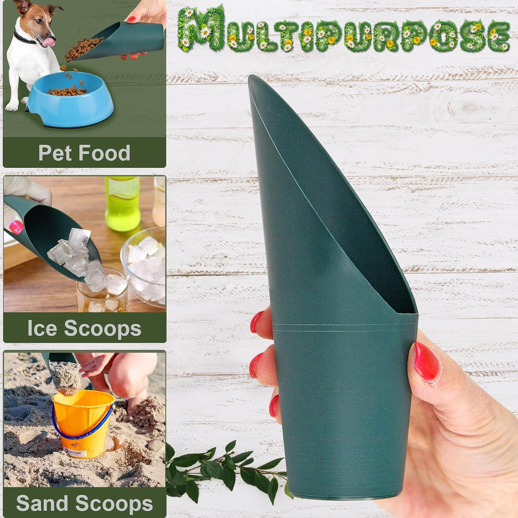 Set of 2 Soil Scoops - Mini Hand Scoops for Transplanting, Weeding, and Potting - Small Garden Scoop, Potting Scoopers, Bonsai Tool - Set of 2 Different Sizes 6½" x 2½" and 6¼" x 1¾" - Green - view 6