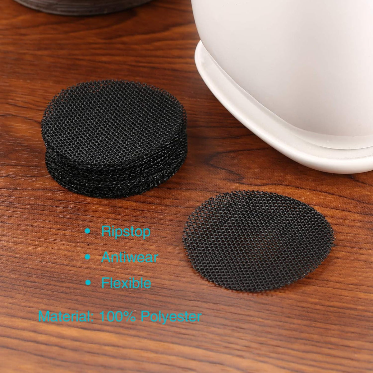 Plant mesh drainage screens - 100pcs 2-inch reusable grid mats, keep soil in pots for succulents, bonsai, indoor plants & repotting - view 6