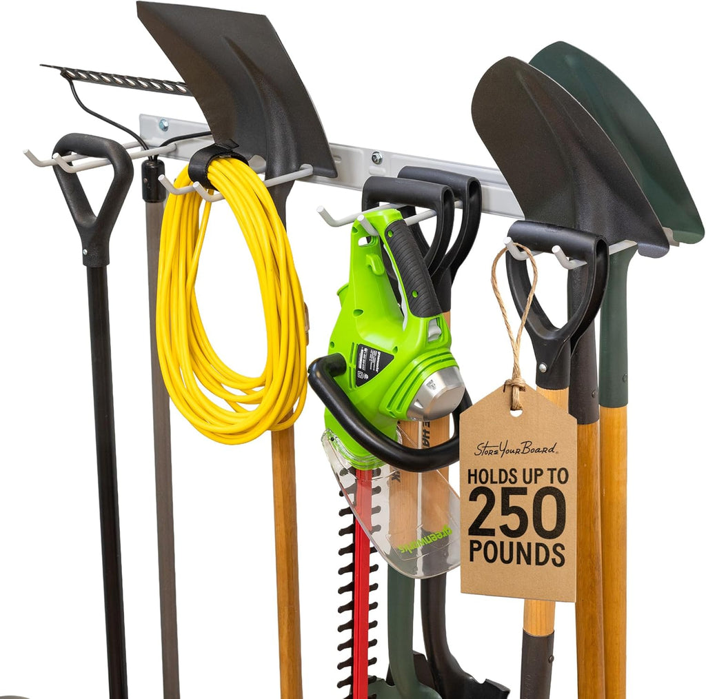 Garage Tool Organizer, 36 in, Holds 250 lb | Garden Tool Rack Wall Mount, Garden Tool Organizer, Shovel Wall Mount, Rubber Coated Hooks - view 7