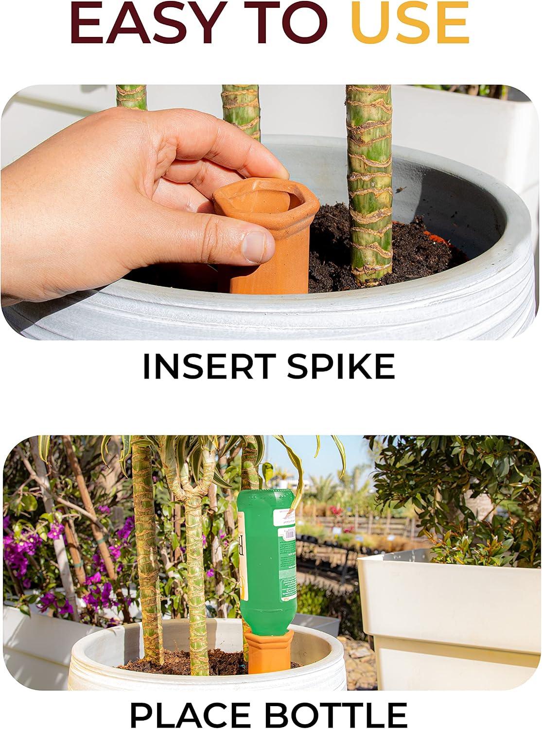 10-pack natural self watering spikes - terracotta - automatic plant waterer for indoor & outdoor - view 6