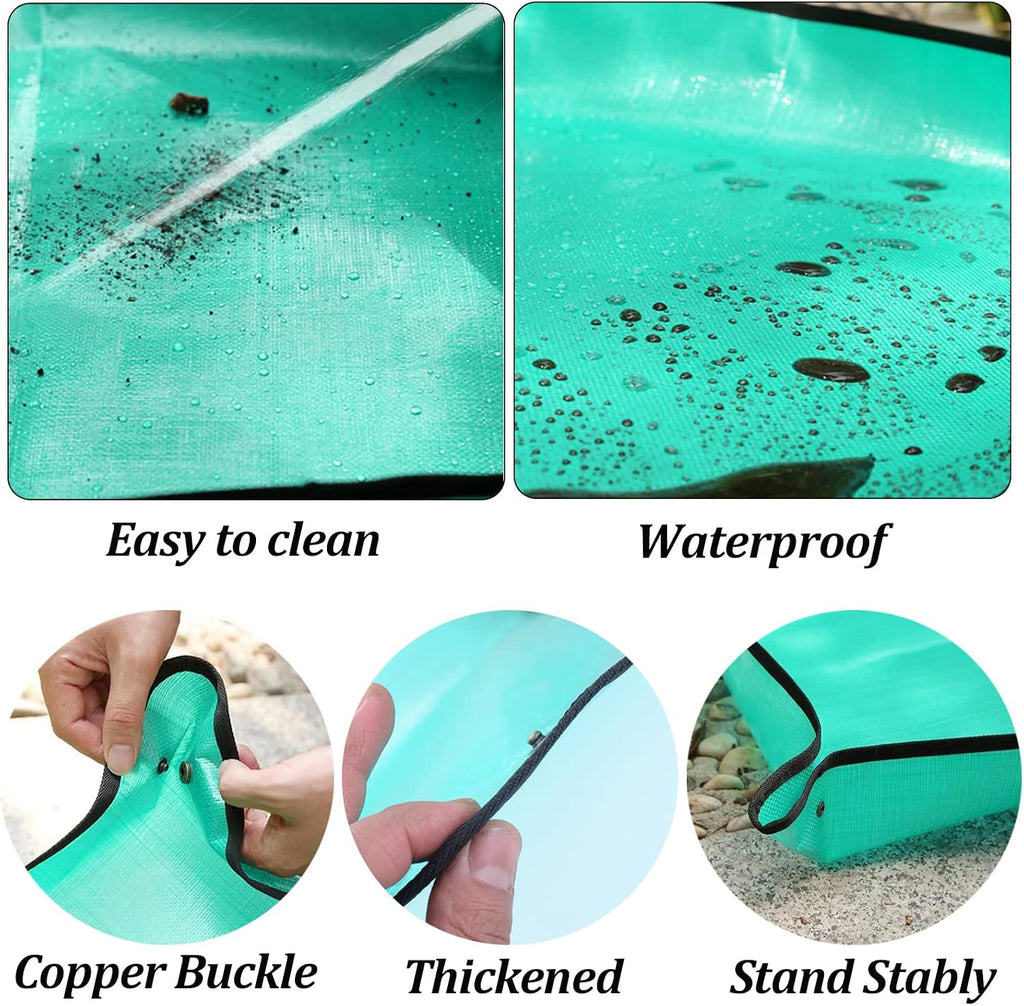 25Pcs Mini Garden Hand Transplanting Succulent Tools Set, 39.4" Thickened Repotting Mat & Plant Tag, Miniature Planting Indoor Fairy Care, Potting, Cactus, Houseplant Bonsai Tool Kit (Black) - view 7