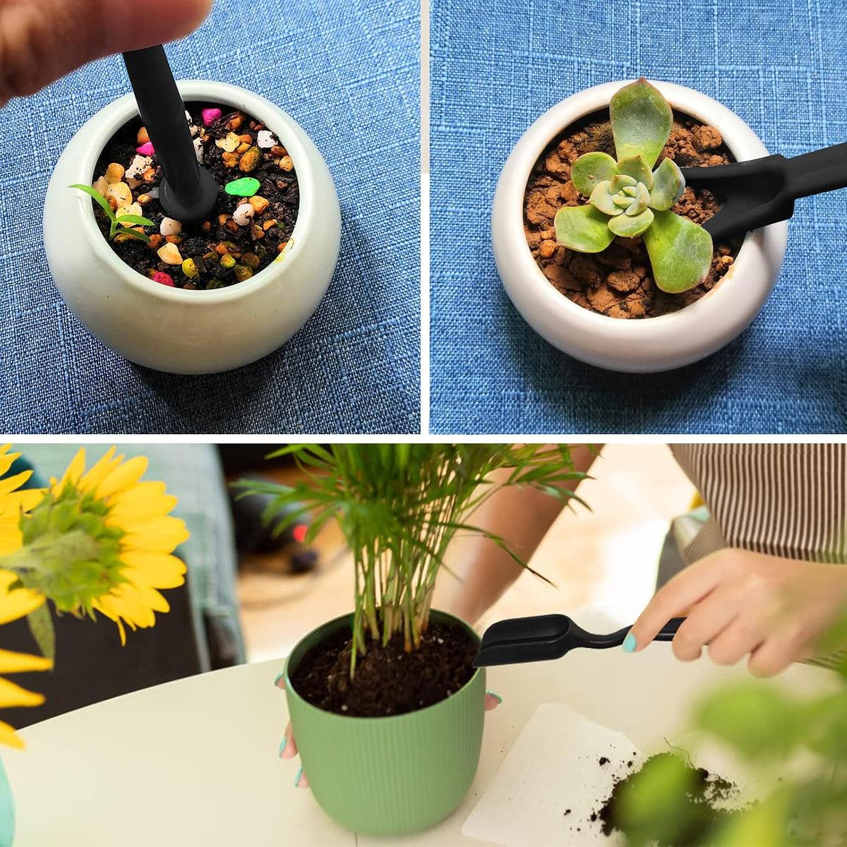 12 pcs succulent tools set mini transplanting garden tools kit for indoor gardening flower pot cactus care - view 3