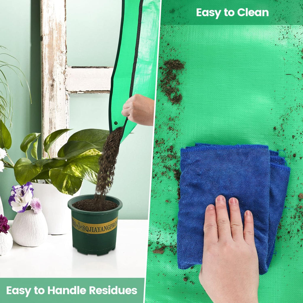 Repotting mat for indoor plant transplanting control mess, 26.8"x26.8" waterproof succulent potting mat square planting tray soil change mat gardening gifts for plant lovers - view 6