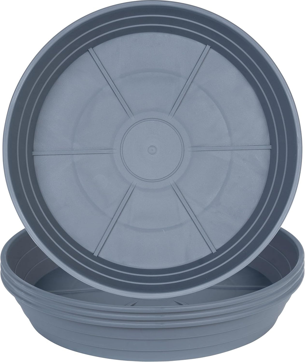 Plant Saucers 10 12 14 16 18 20 25 Inch, 4 Pack of Plastic Plant saucers for Pots，Extra-Deep Plant Water Dray Tray, Bird Bath Bowl, Heavy Plant Trays Indoors and Outdoor No Holes (12 Inch, Black) - view 7