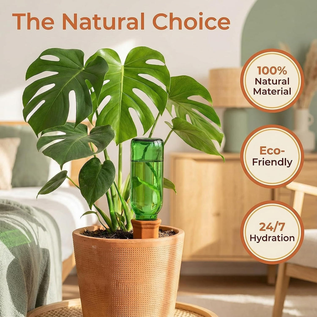 10-pack natural self watering spikes - terracotta - automatic plant waterer for indoor & outdoor - view 7