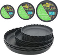 12pcs plant saucer, 6 8 10 inch durable plastic plant tray, black round plant pot saucers, drip tray for indoor and outdoor garden