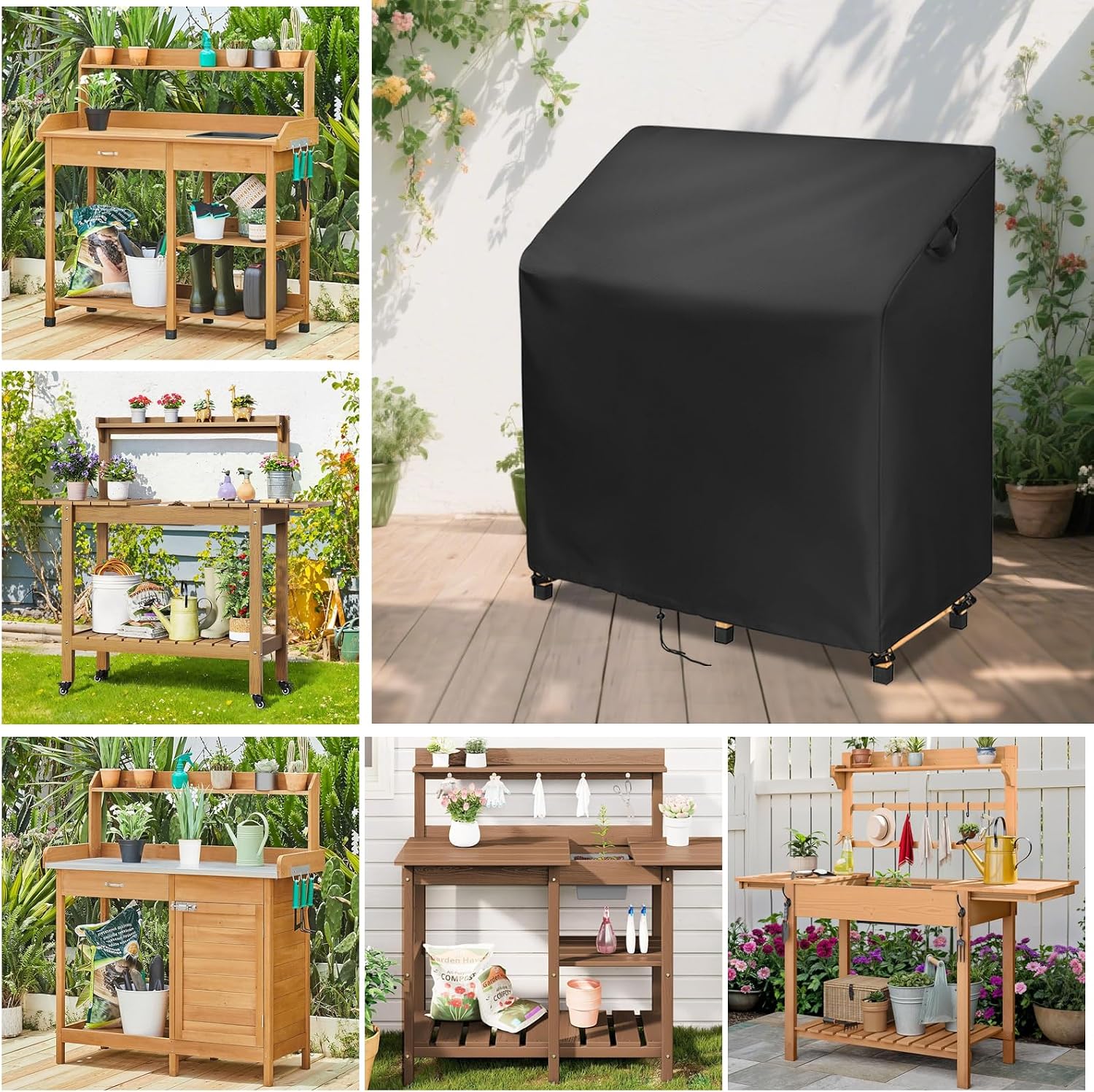 Outdoor Garden Potting Bench Table Cover, Universal Outdoor Potting Table Cover - 45 x 20 x 48 Inch - view 7