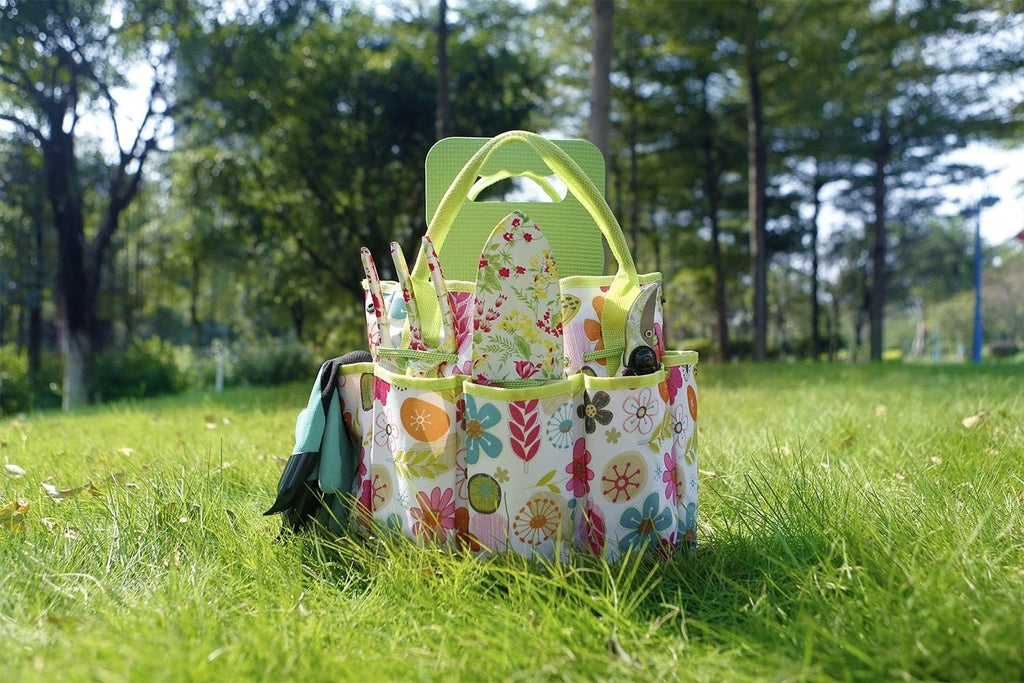 Garden Tool Set,Cute Gardening Gifts for Women,Birthday Gifts for Mom,Heavy Duty Tool Kit with Gloves,Garden Tote,Kneeling Pad,Hand Pruner,Trowel,Hand Rake,Weeder,Fork,Transplanter,Multicolor - view 3