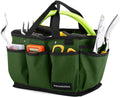 Gardening Tote Bag, Deluxe Garden Tool Storage Bag and Home Organizer with Pockets, Wear-resistant & Reusable, 12 Inch, Dark Green