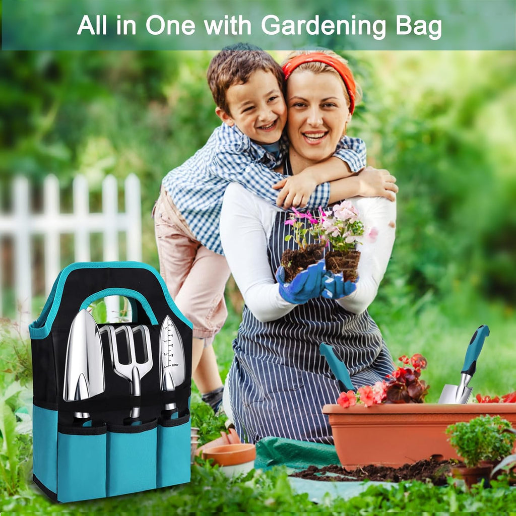 7-Piece Gardening Tools Set, Heavy Duty Garden Tools Kit with Garden Trowel, Garden Hand Shovel, Repotting Mat, Rust Resistant, Gardening Essentials & Supplies, Bag, Gifts Kits for Women - view 6