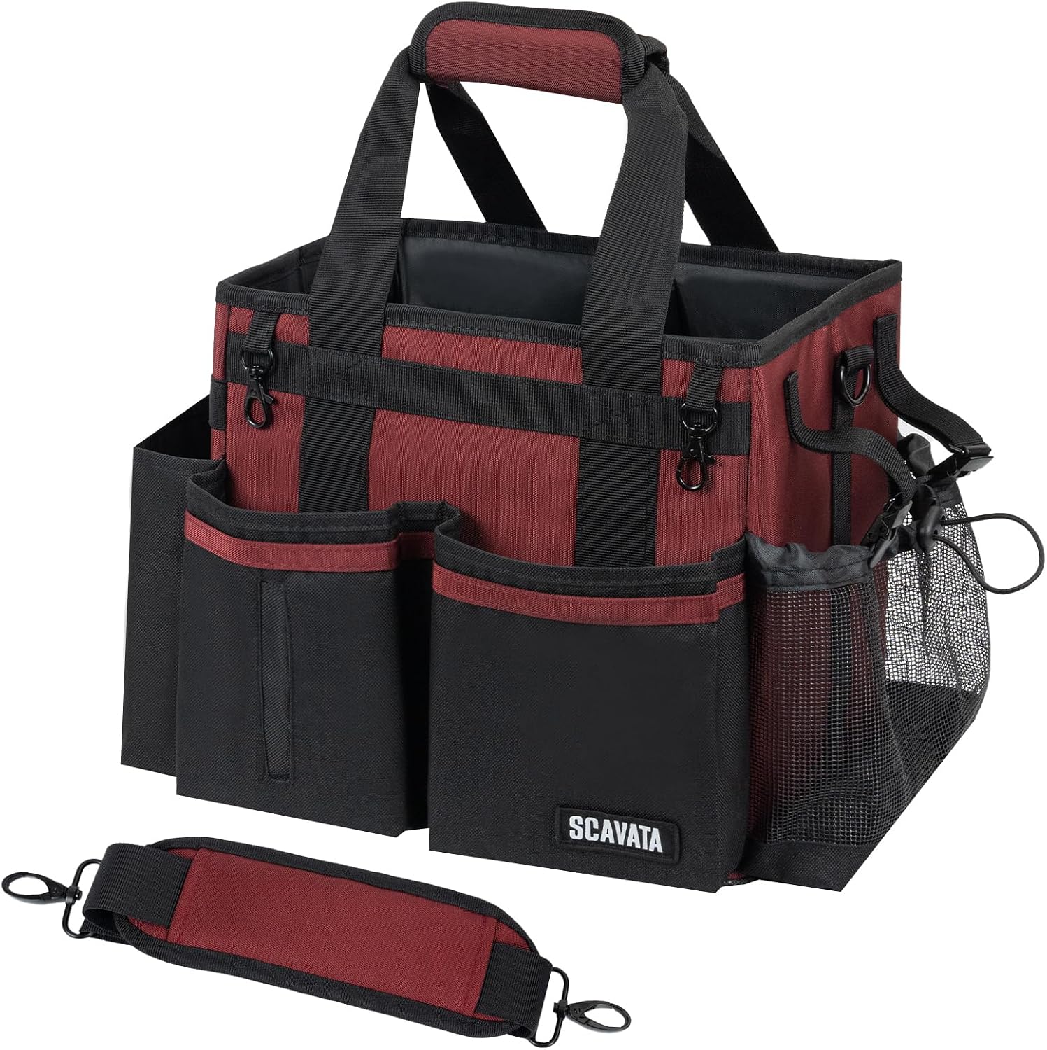 Compact Wearable Cleaning Caddy with Handle & Shoulder Straps | Small Cleaning Supplies Organizer, Under Sink & Car Cleaning Tools Storage Bag for Housekeepers Cleaners, Black - view 5