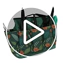 Waterproof Garden Tool Bag, 600D Oxford Portable Gardening Tote with Handle & Multi Pockets, Ideal Gifts for Parents Women (Green Flower, Tools Not Included) - view 7
