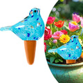 Glass bird shaped plant watering ball glass automatic watering ball flower pot insertion spike drip irrigation device watering ball irrigation system plant enthusiast gift (light blue)