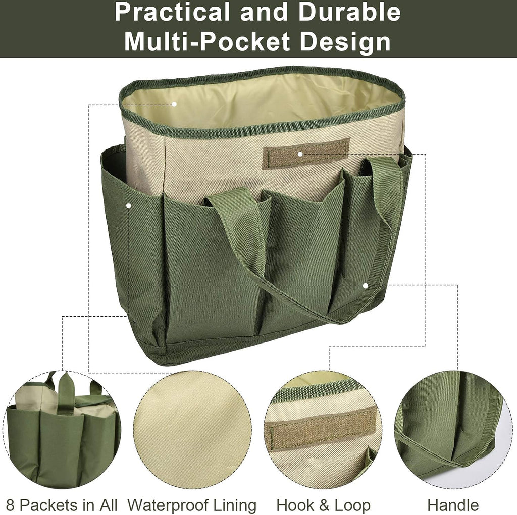 Garden Tool Bag, Garden Tote Bag With 8 Pockets, Canvas Garden Tool Storage Bags, Heavy-duty Large Organizer Bag for Garden Tool Kit, Gardening bag for women Men Indoor and Outdoor Gardening - view 2