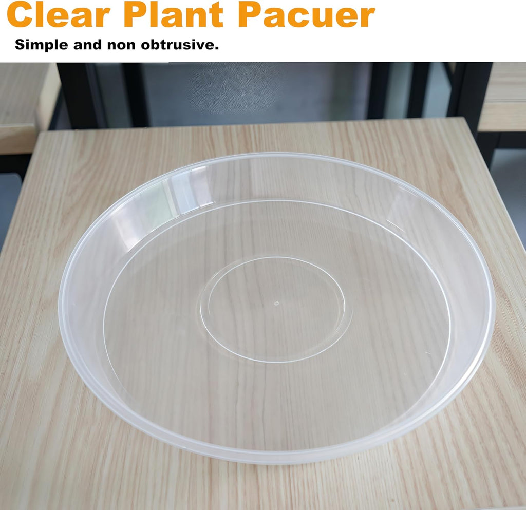 20 Pack Plant Saucer Tray (6 8 10 12 inch), Plant Saucers for Indoors Outdoor, Plastic Heavy Duty Drainage Drip Water Trays for Planter Pots Flower, Clear Pot Saucers Trays for Plants - view 4