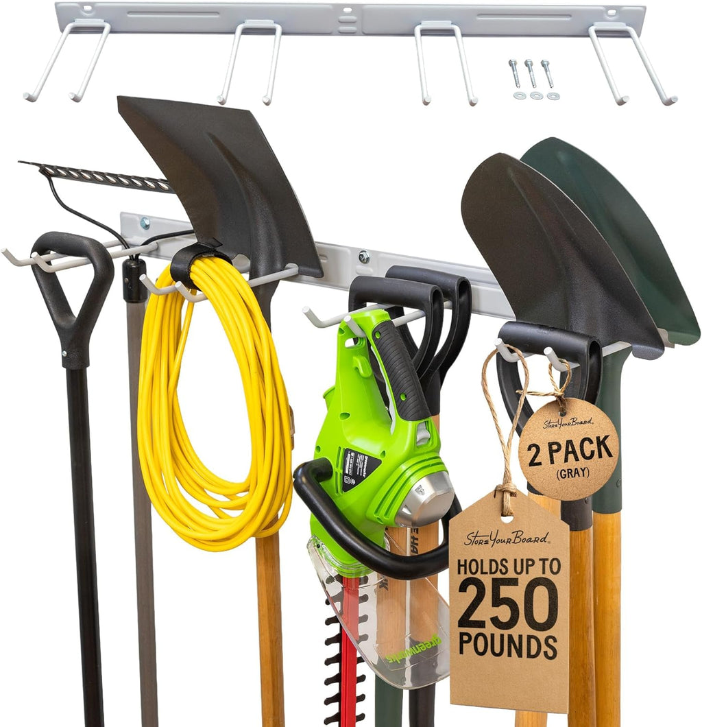 Garage Tool Organizer, 36 in, Holds 250 lb | Garden Tool Rack Wall Mount, Garden Tool Organizer, Shovel Wall Mount, Rubber Coated Hooks - view 8