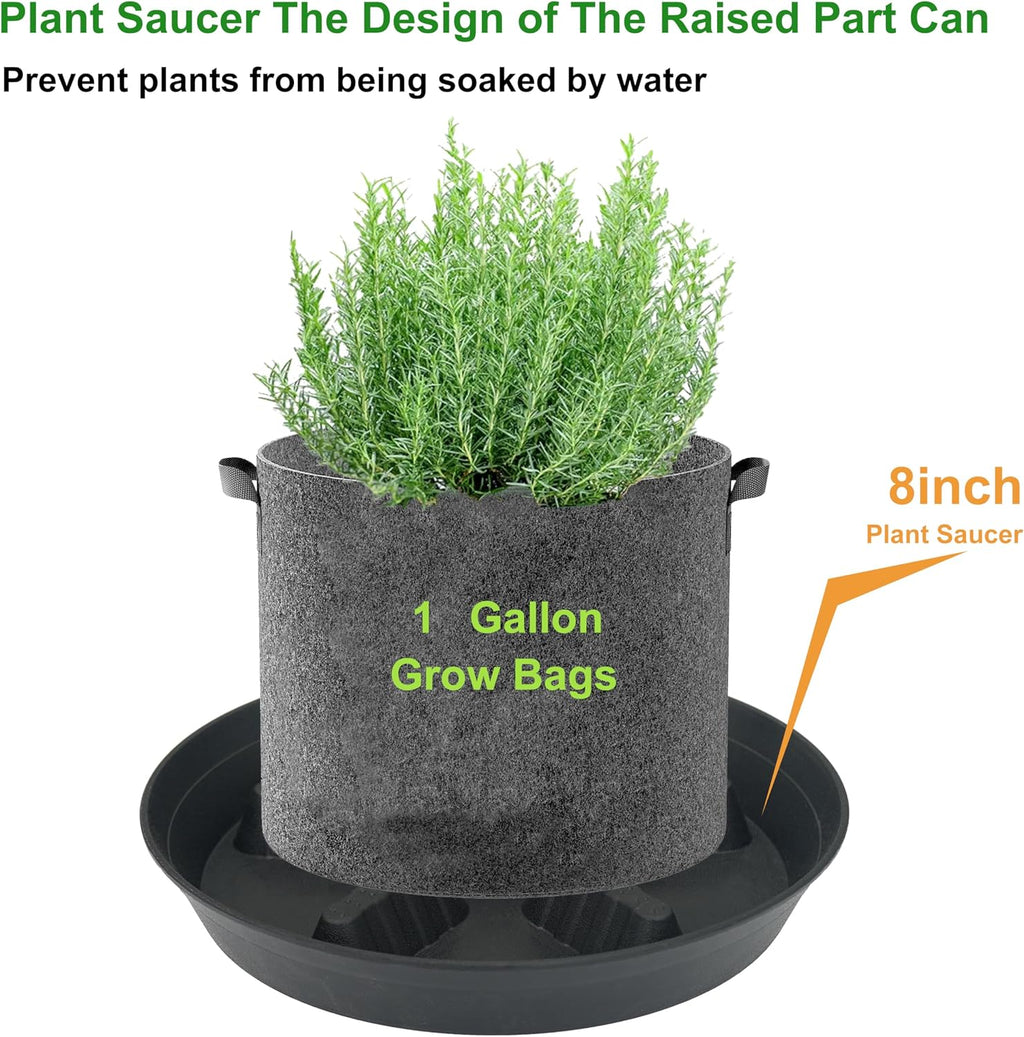 4 pack plant saucer 8 inch, 10 12 14 17 inch, plant stand plastic plant saucers for indoors outdoor, heavy duty flower planter drip trays for pots, pot saucers for plants, grow bags saucers - view 4