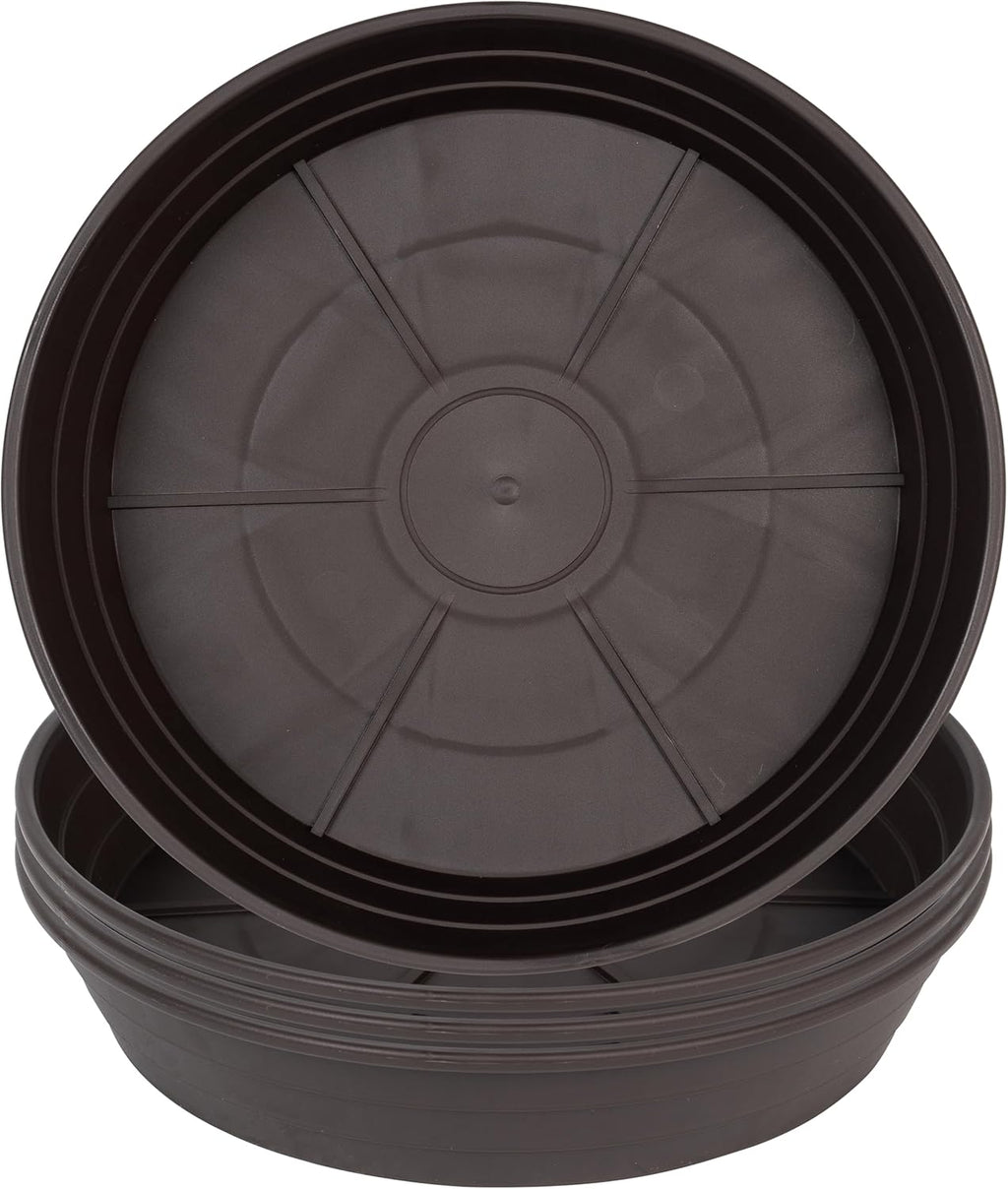 Plant Saucers 10 12 14 16 18 20 25 Inch, 4 Pack of Plastic Plant saucers for Pots，Extra-Deep Plant Water Dray Tray, Bird Bath Bowl, Heavy Plant Trays Indoors and Outdoor No Holes (12 Inch, Black) - view 8