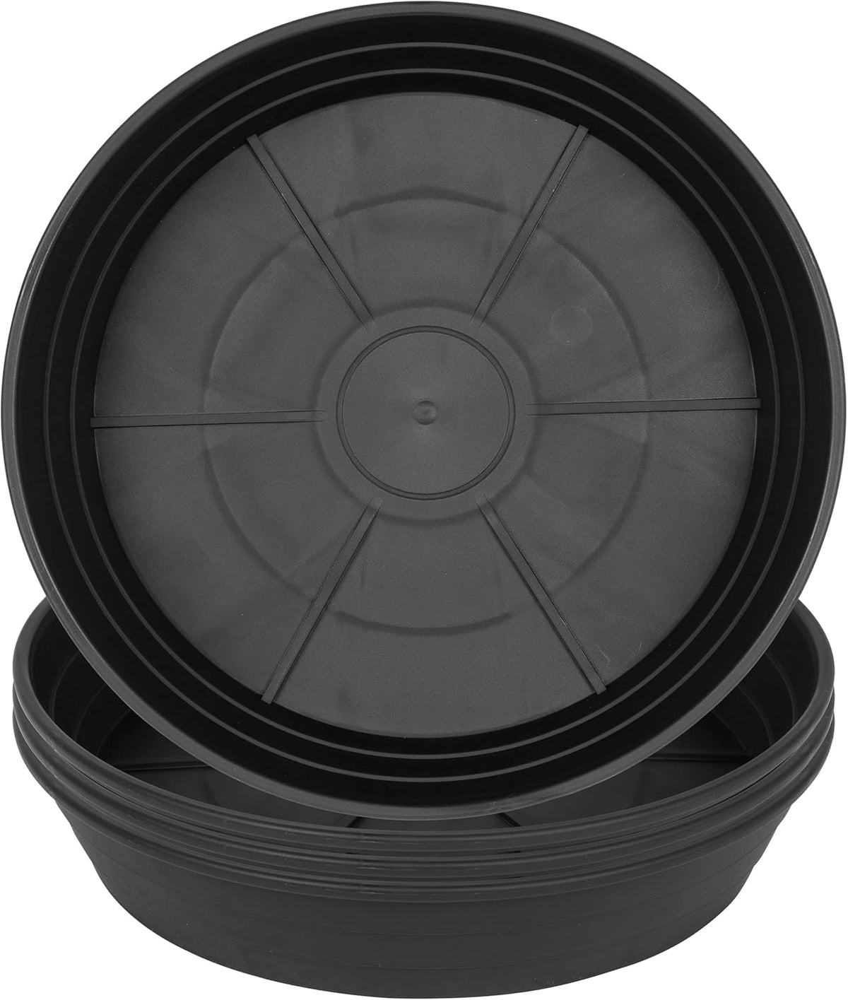 Plant Saucers 10 12 14 16 18 20 25 Inch, 4 Pack of Plastic Plant saucers for Pots，Extra-Deep Plant Water Dray Tray, Bird Bath Bowl, Heavy Plant Trays Indoors and Outdoor No Holes (12 Inch, Black) - view 4