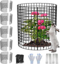 6 Pack Plant Protector from Animals, 13.5" Dia x 14" H Wire Plant Protectors, 18pcs Pre-Bent Metal Mesh to Keep Animals Out with Zip Ties & Stakes (6 Packs)
