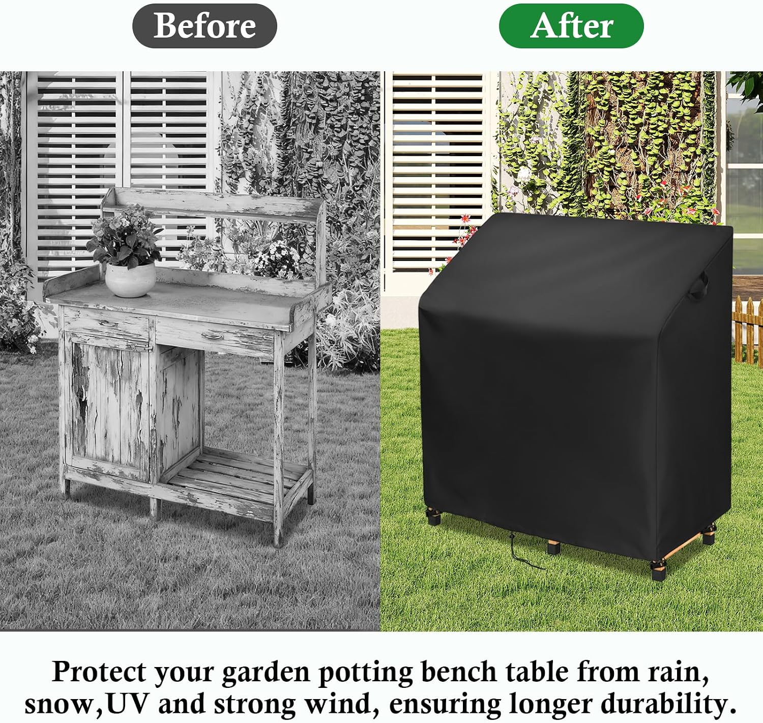 Outdoor Garden Potting Bench Table Cover, Universal Outdoor Potting Table Cover - 45 x 20 x 48 Inch - view 6