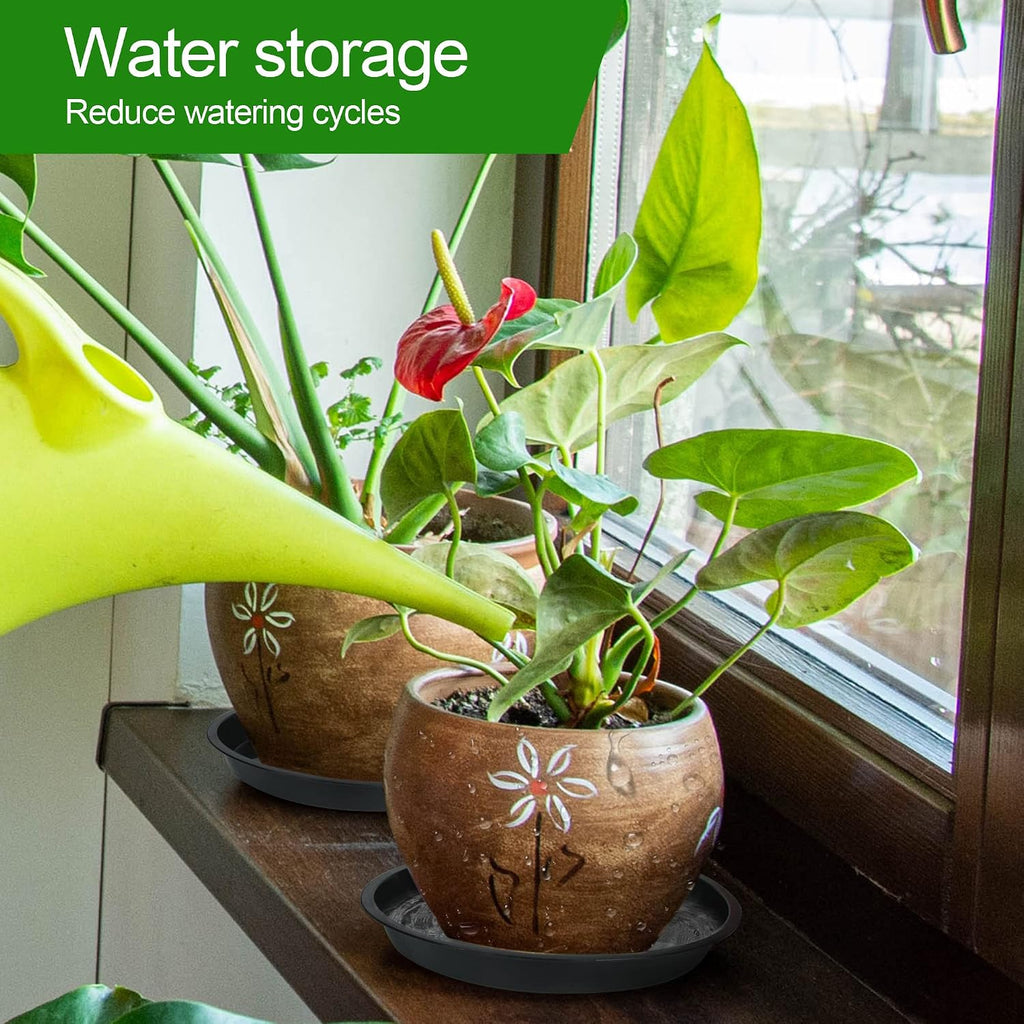 6 8 10 inch plant saucer 12 pack round plant tray plastic plant drip trays | for indoor outdoor garden plants, collects flower pot drainage and excess water - view 4