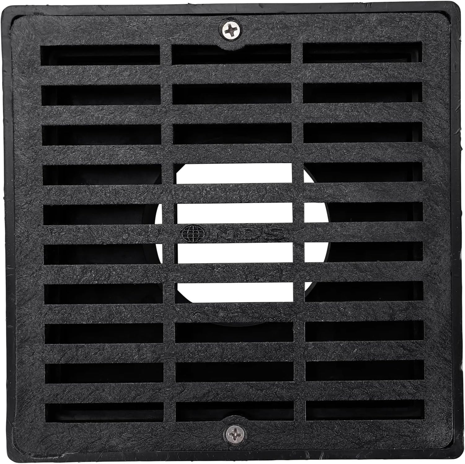 640 6-Inch Square Grate with Low-Profile Adapter Drain, Connects to 3-Inch and 4-Inch Drain Pipes and Fittings, for Small Lawns, Landscaping and Patios, Plastic, Black - view 4