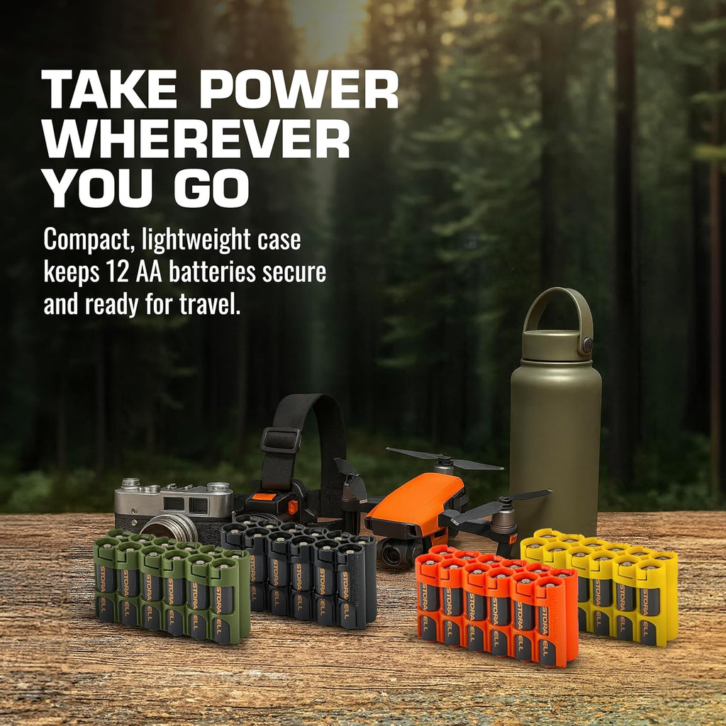 AA Battery Storage Caddy, Military Green, Holds 12 Batteries (Not included) - view 7