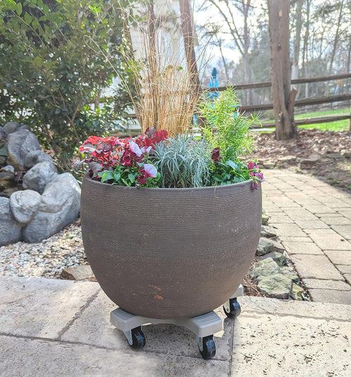 14" Plant Caddie - Heavy-Duty Rolling Plant Stand with Locking Wheels, 500 lb Capacity – Durable Plant Caddy for Indoor/Outdoor Use, Light Gray - view 2
