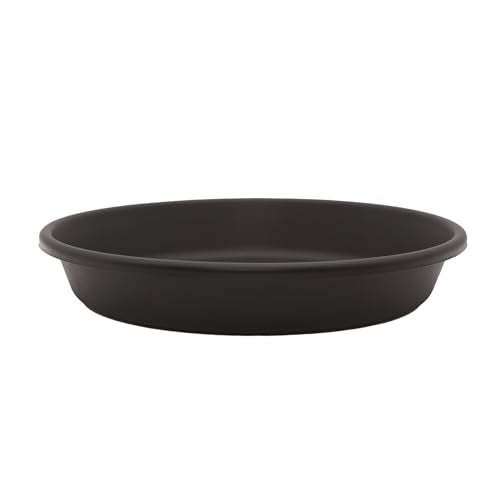 Flower Pot Saucers - Plastic Plant Saucer for Outdoors & Indoors - Traditional Design Plant Pot Trays for Water Drainage - Durable & Stylish Round Plant Tray (21-inch Black)