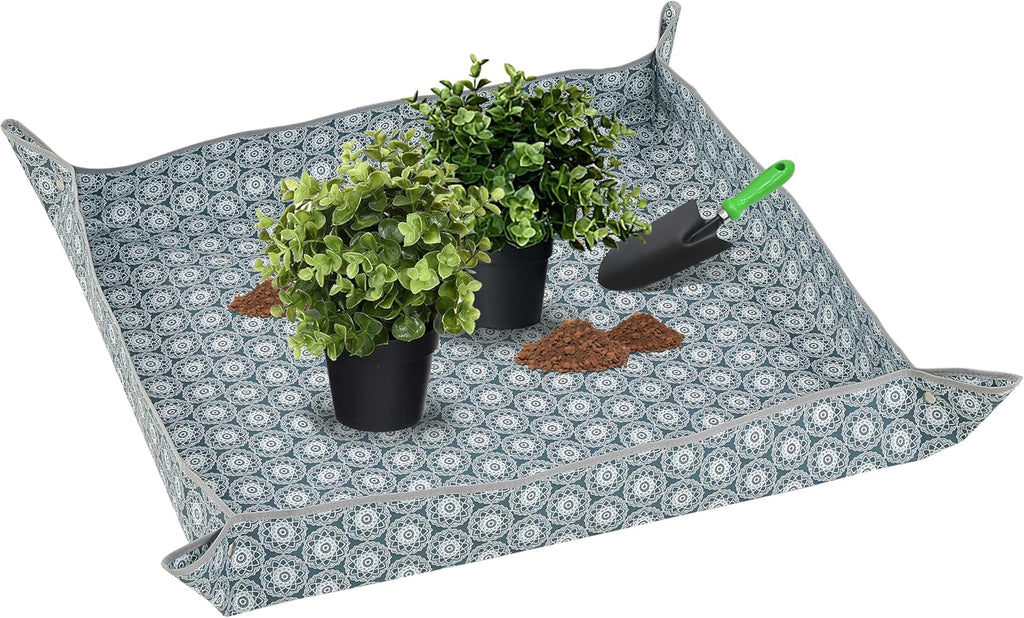 Heavy-Duty Waterproof – Indoor Plant Transplanting & Mess Control Mat, Thick Succulent Potting Tray for Soil Change, Spill-Proof Gardening & Pet Grooming Mat (S - 26.8"X26.8") - view 8