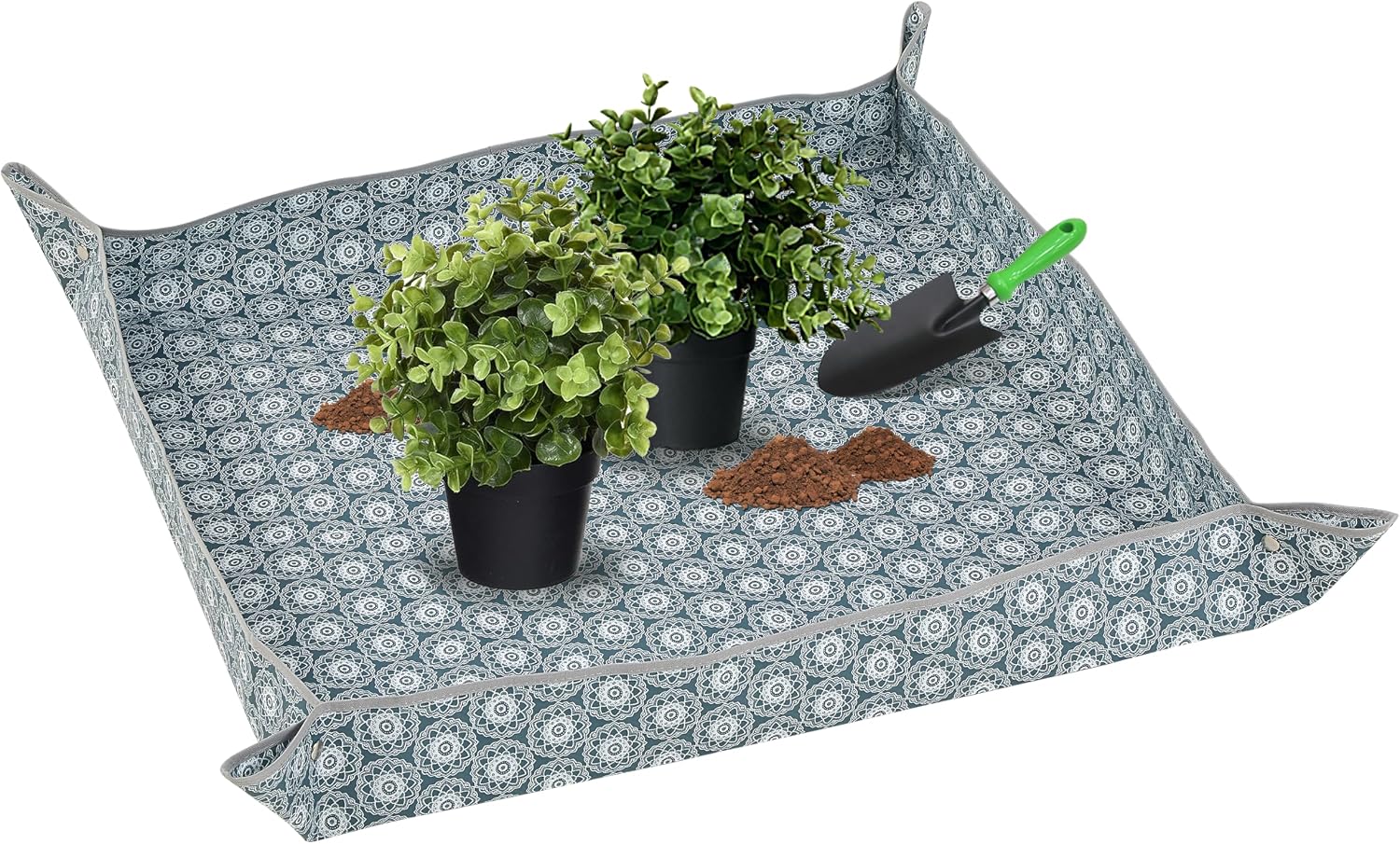 Heavy-Duty Waterproof – Indoor Plant Transplanting & Mess Control Mat, Thick Succulent Potting Tray for Soil Change, Spill-Proof Gardening & Pet Grooming Mat (S - 26.8"X26.8") - view 8