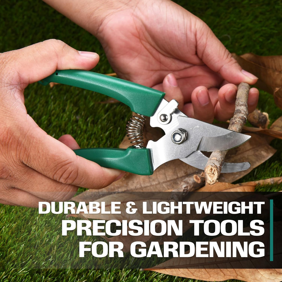 Garden tool set - 5-piece durable gardening hand tools - 3x12x7-inch gardening kit with portable box and carrying case - small garden planting and essentials tools - gift for garden lovers - view 2