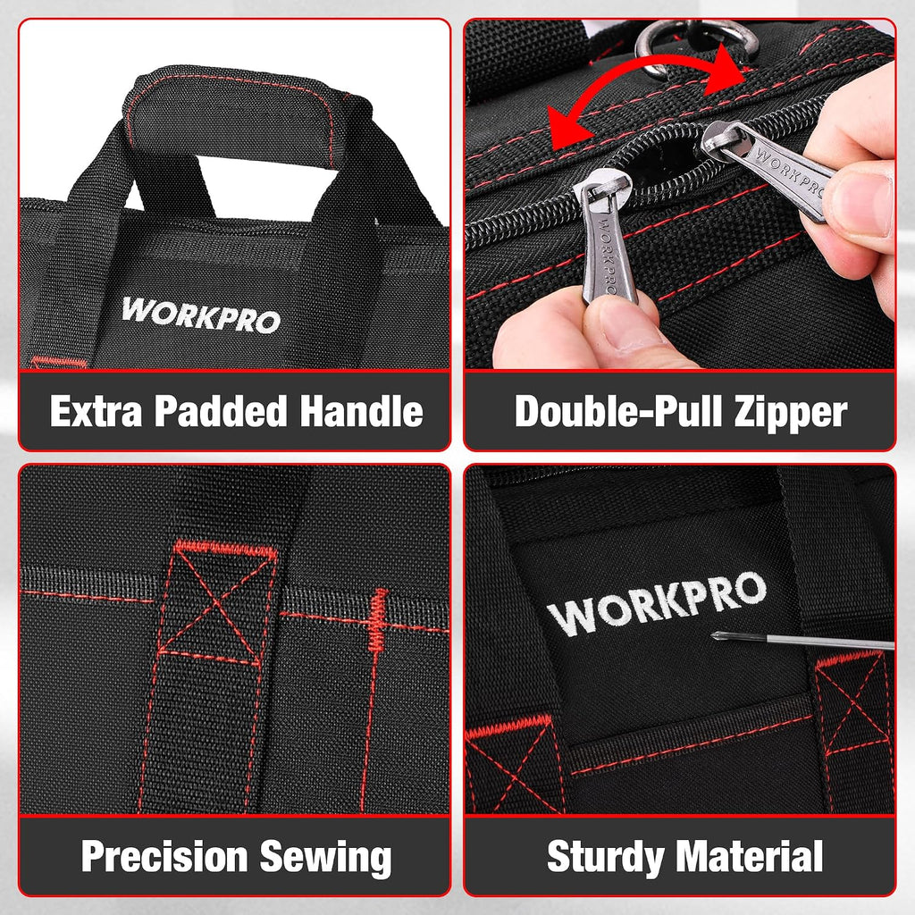 16-inch Close Top Wide Mouth Tool Storage Bag with Water Proof Rubber Base, W081022A, 16" - view 6
