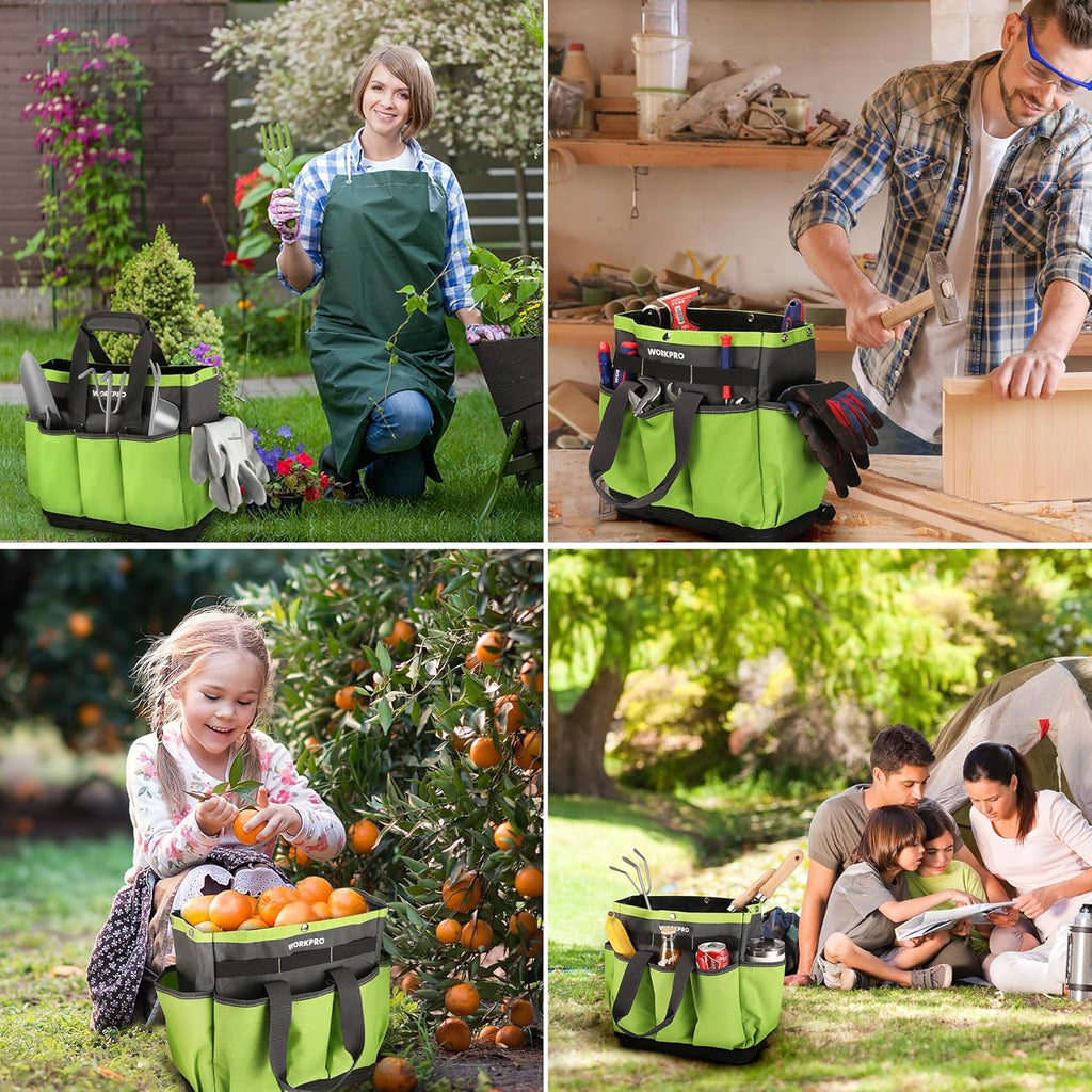 Garden Tool Bag with Waterproof Plastic Base, 8 Pockets | Heavy Duty, Gardening Bag, Oxford Garden Tote Caddy, Gardening Tool Kit Holder for Indoor and Outdoor, Tools NOT Included - view 6