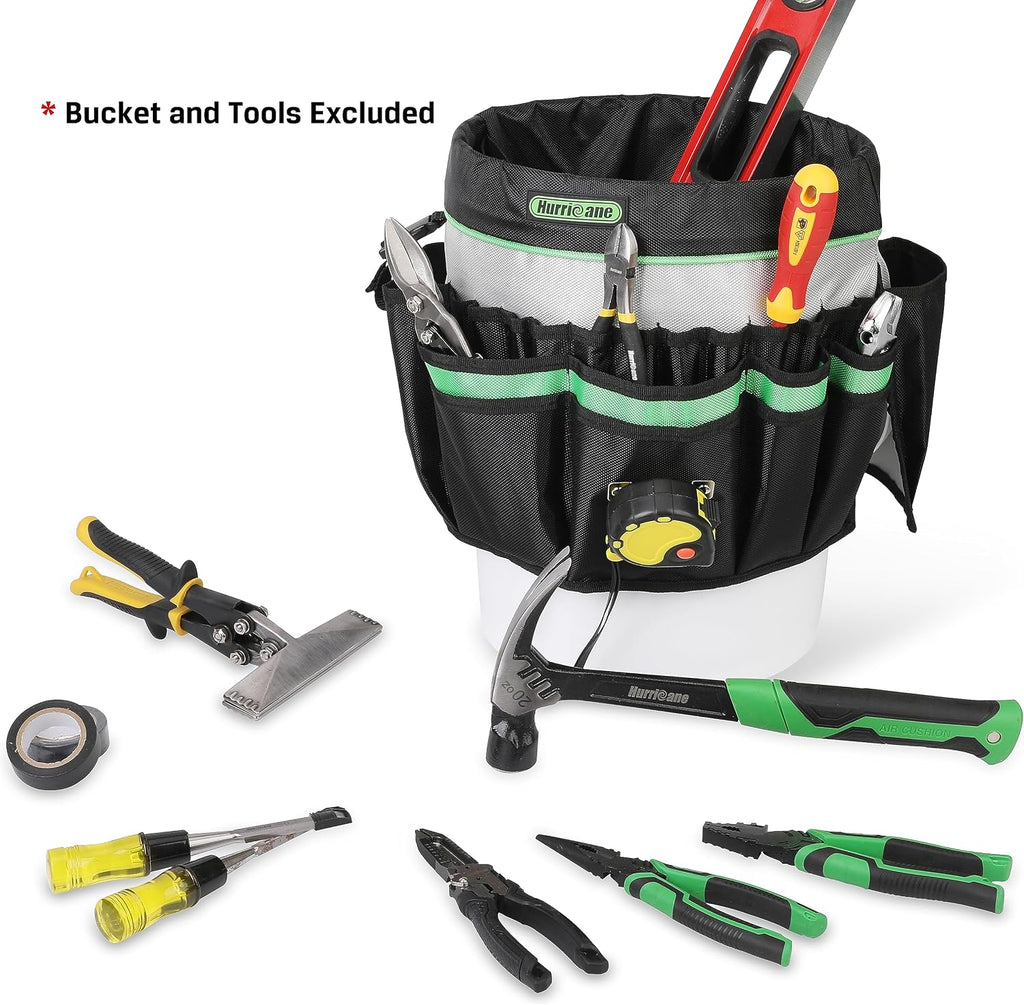 5 Gallon Bucket Tool Bag Organizer, Garden Tool Caddy with 52 Pockets, Waterproof for Most Buckets - view 7