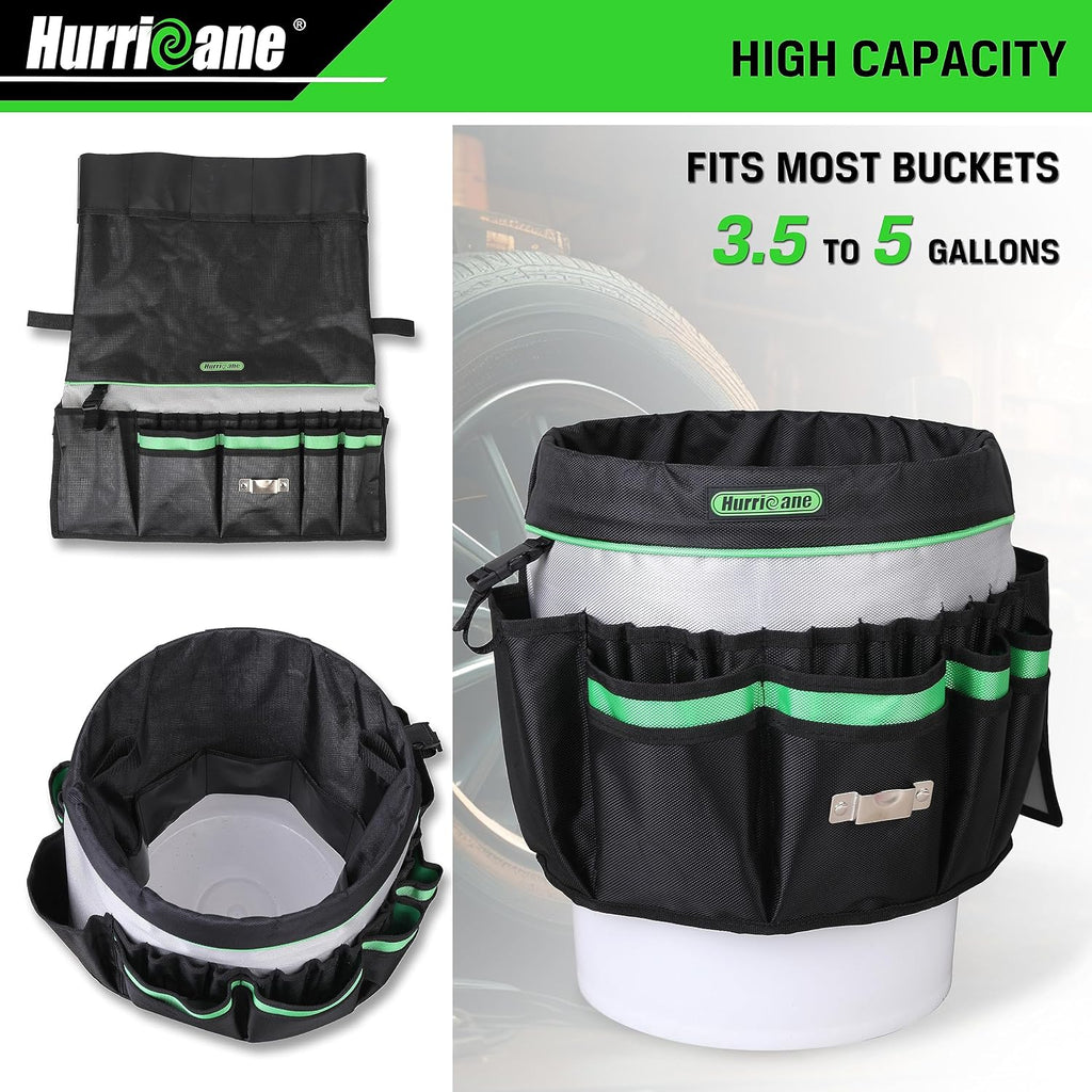 5 Gallon Bucket Tool Bag Organizer, Garden Tool Caddy with 52 Pockets, Waterproof for Most Buckets - view 4