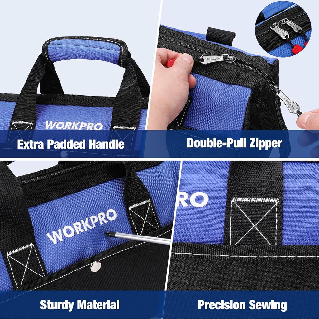 13-inch Tool Bag, Wide Mouth Tool Tote Bag with Inside Pockets for Tool Storage - view 6