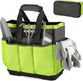 Garden Tool Bag with Waterproof Plastic Base, 8 Pockets | Heavy Duty, Gardening Bag, Oxford Garden Tote Caddy, Gardening Tool Kit Holder for Indoor and Outdoor, Tools NOT Included