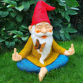 Zen Garden Gnome - Relaxed Yoga Gnome with Middle Finger - 9.25 Inch Tall Outdoor or Indoor Decor